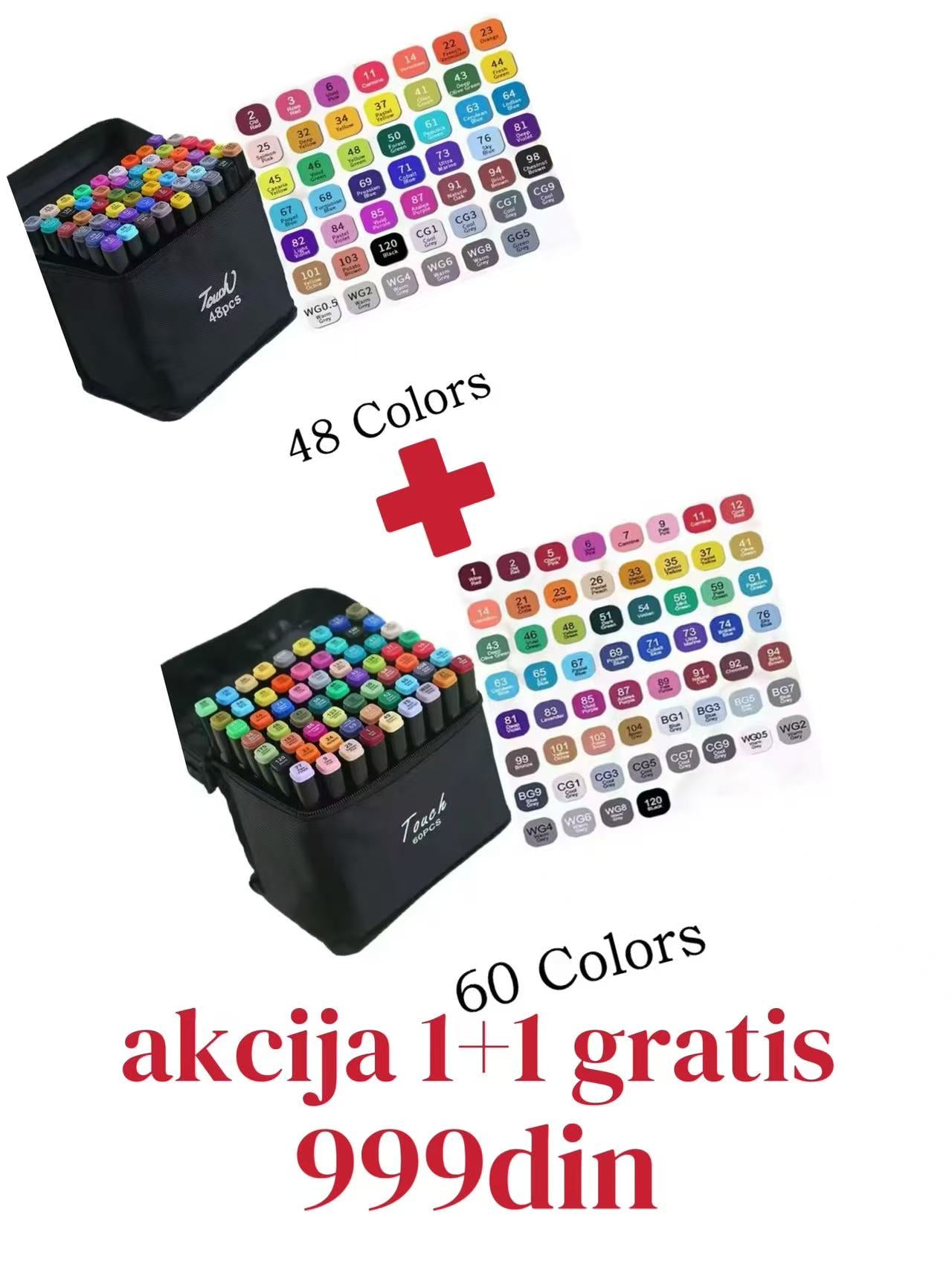 Set markera – 48 boja + 60 boja 🖌